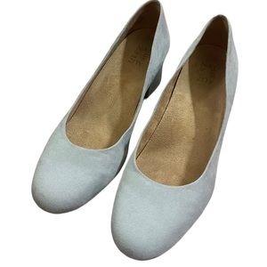 Naturalizer Light Blue or Grey/Gray Suede Block Whitney Pump Size 11